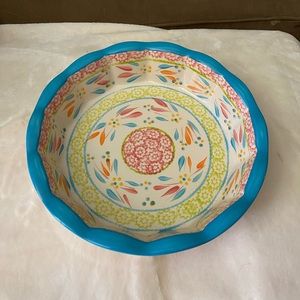 9 inch pie plate from Temptations by Tara in the Spring Fetti pattern.